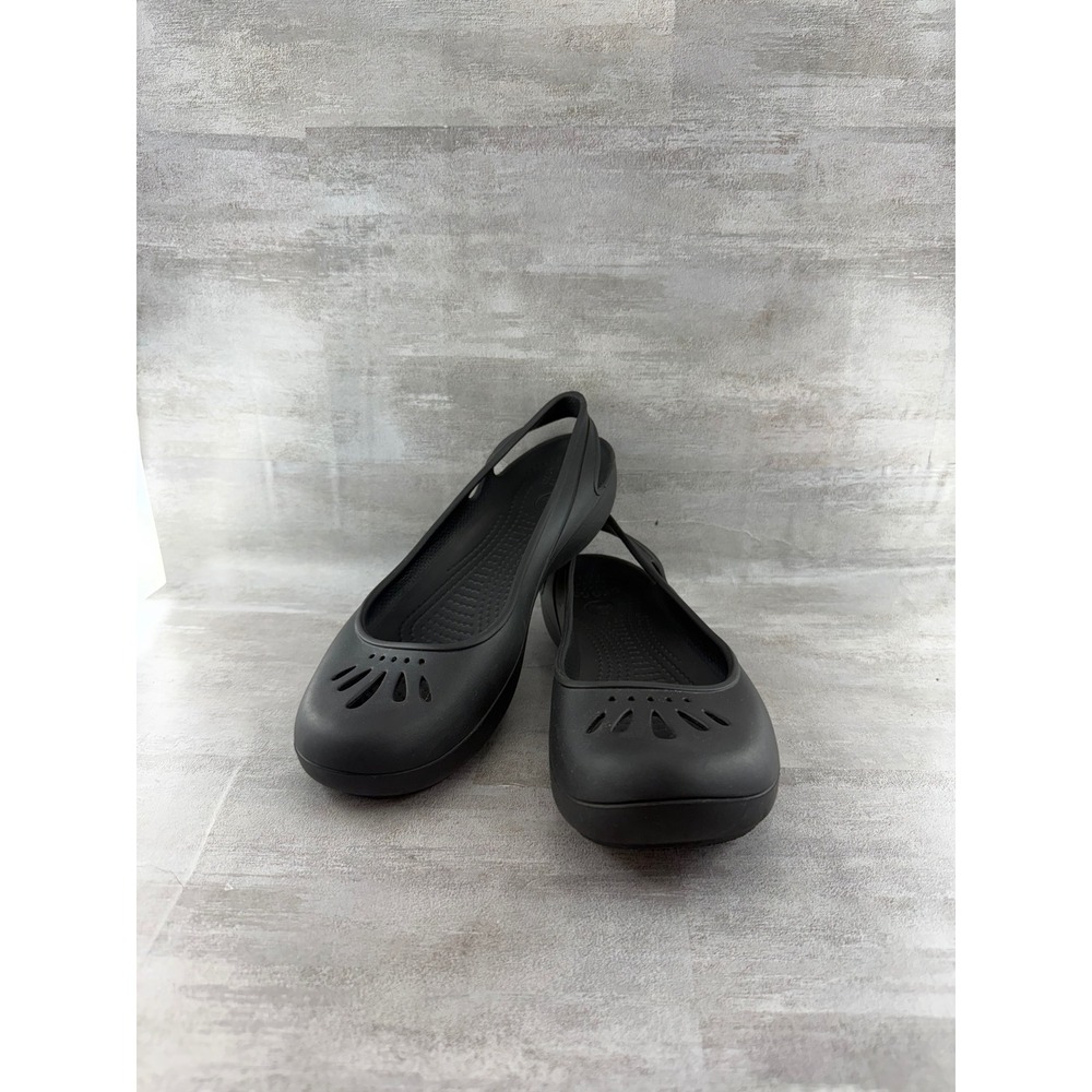 Crocs Kadee Black Ballet Flats Women Size 8 Comfort Slip On Shoes